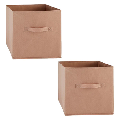 Five Simply Smart Lot de 2 boîtes de rangement en tissu MIX N' MODUL - L. 31 x l. 31 x H. 31 cm - Nude