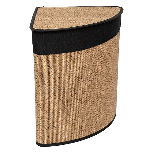 Five Simply Smart Panier à linge d'angle 48L bambou et tissu - Noir
