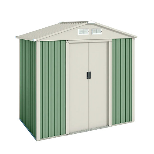 Wasabi Abri de Jardin Métal 2,43m2 Nybro – Porte coulissante double - Grilles de ventilation