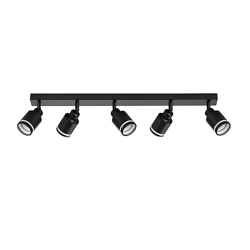Nettlife Plafonnier 5 spots noir moderne