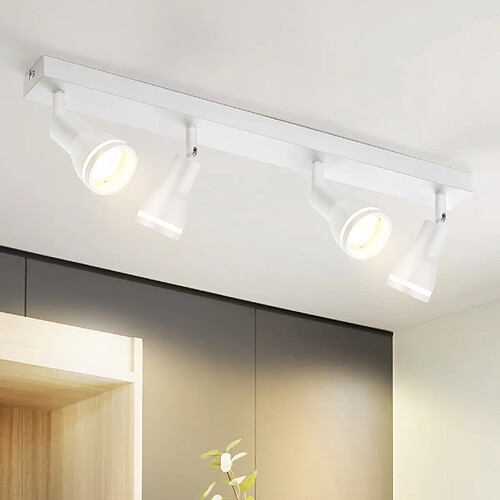 Nettlife Spot plafond 4 lampes - Blanc