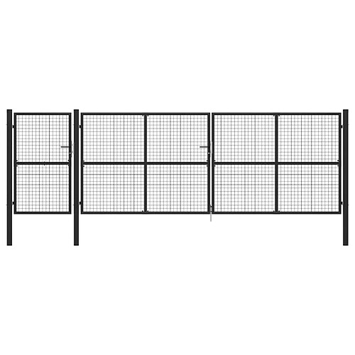 vidaXL Portail jardin acier 500x150 cm - Anthracite