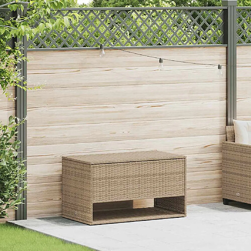 vidaXL Coffre à coussins d'extérieur beige 100x55x55,5 cm polyrotin