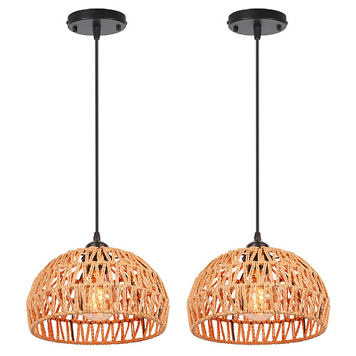 Stoex Suspension plafonnier corde chanvre - Noir