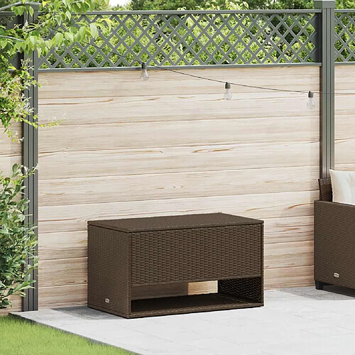 vidaXL Coffre à coussins d'extérieur marron 100x55x55,5 cm polyrotin