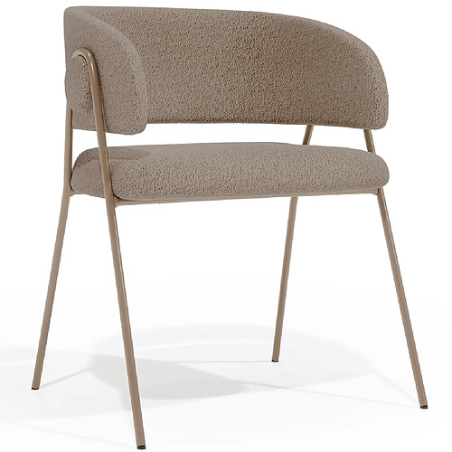 ICONIK INTERIOR Chaise de salle à manger - Revêtue de tissu bouclé - Charke Taupe