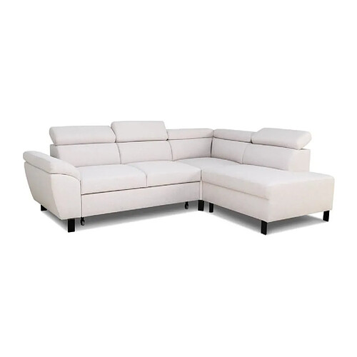 STAN - Canapé d'angle convertible - Tissu beige