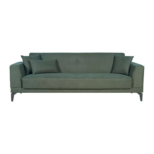 Canapé convertible HENRY - Tissu vert foncé