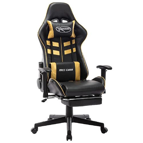 Decoshop26 Race Chair - Noir et or