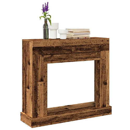 vidaXL Cadre de cheminée vieux bois 100x30x87,5 cm bois d'ingénierie