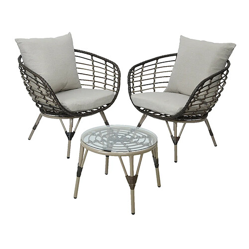 JARDIéco Salons de jardin Evora - Brun