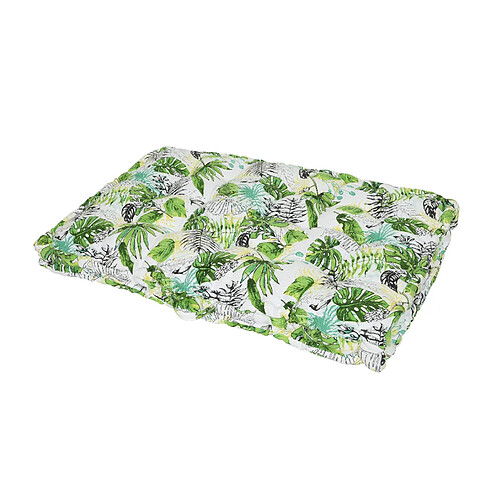 JARDIéco Coussin palette de jardin déco feuilles clair 120 x 80 x 8 cm - Jardideco