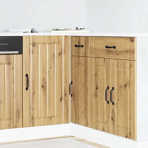 vidaXL Meuble bas de cuisine Lucca chêne artisanal bois ingénierie