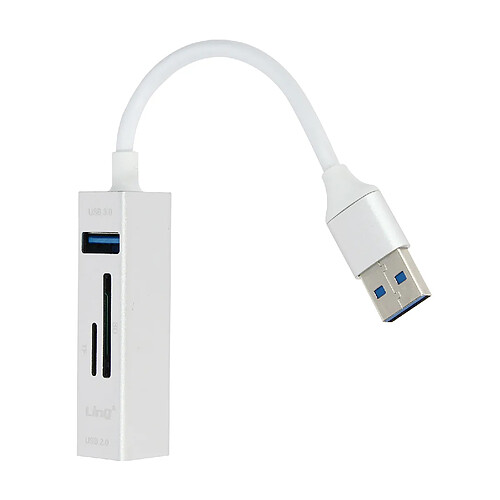 LinQ Hub USB 5 en 1 Micro-SD, SD - Argent