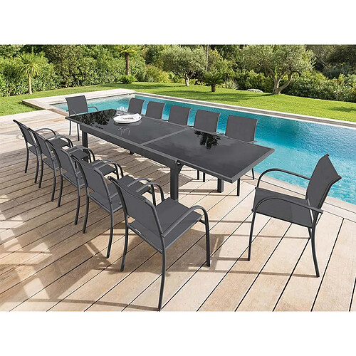 Hesperide Table extensible Piazza - Gris Anthracite