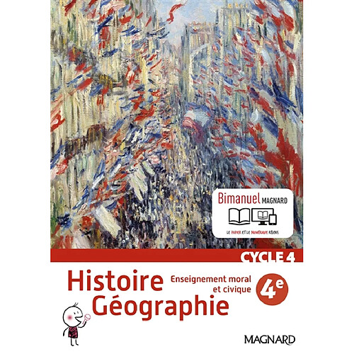 Histoire géographie, enseignement moral et civique, cycle 4, 4e : bimanuel · Occasion