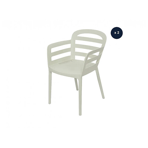 JARDIéco Lot de 2 chaises de jardin Boston Blanc - Jardideco