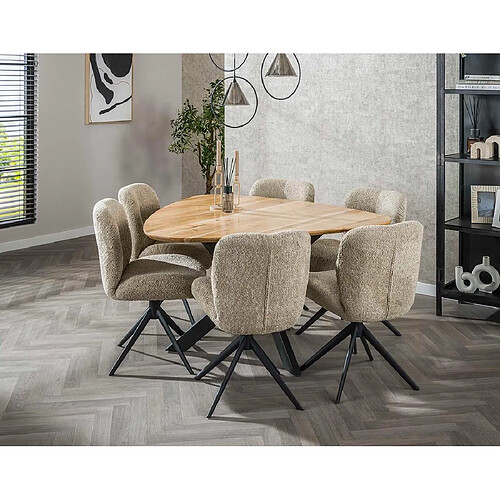 Lisa design Makana table à manger - Bois et noir