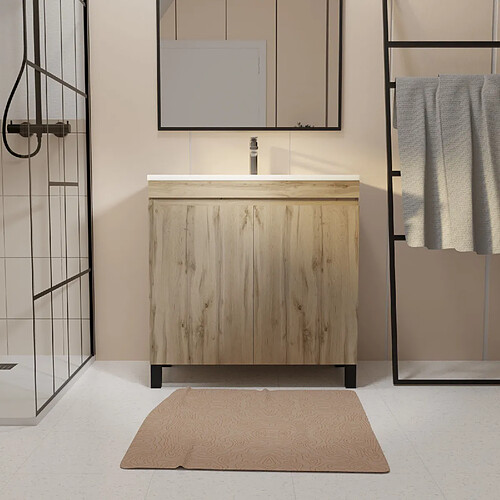 AURLANE TIMBER - Meuble salle de bain 80 cm