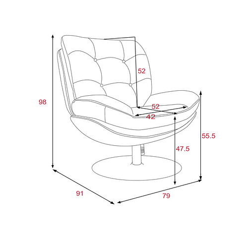 Amadeus fauteuil pivotant Magnum - Orange