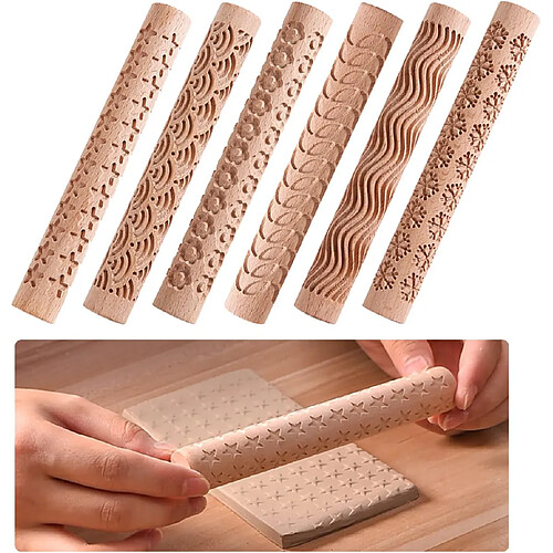 Vendos85 Lot de 5 rouleaux d'argile en bois