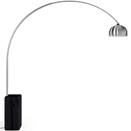 ICONIK INTERIOR Lampe de sol Arco en métal avec base en marbre – Arko Noir