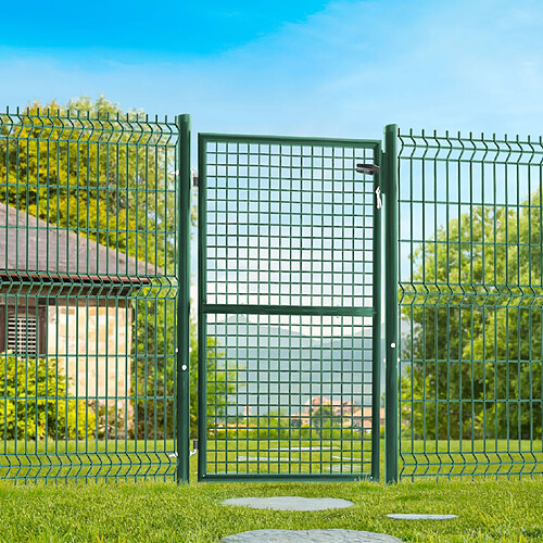 Idmarket MARKET Portillon jardin 105x150 cm acier - Vert