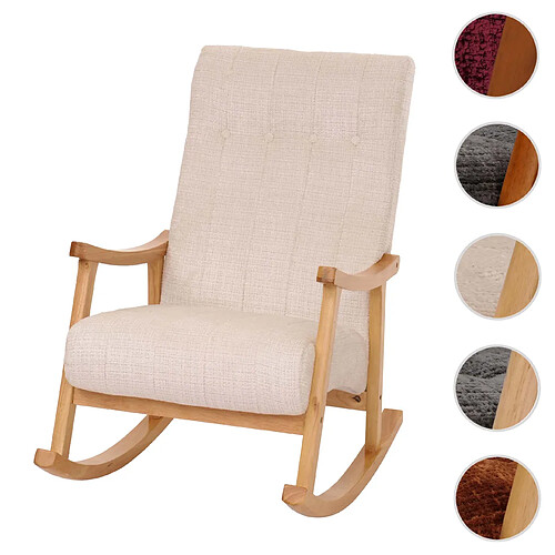 Mendler Fauteuil à bascule tissu - Beige