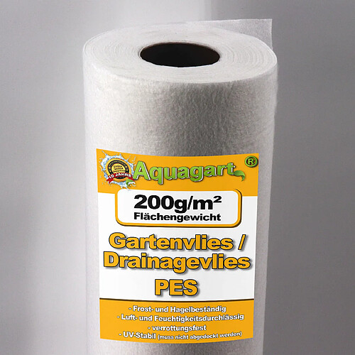 AQUAGART 95 m² Feutre géotextile robuste - Blanc