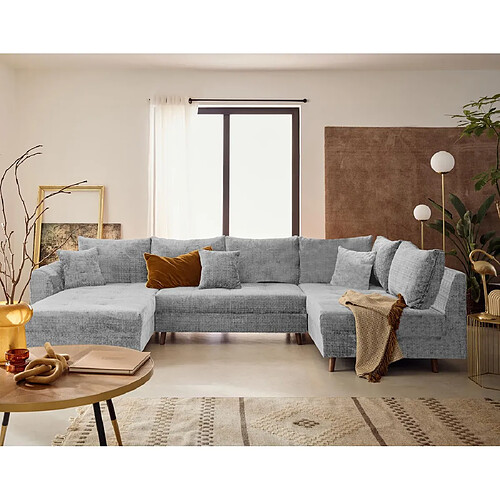 Lisa design canapé panoramique d'angle droit - Gris