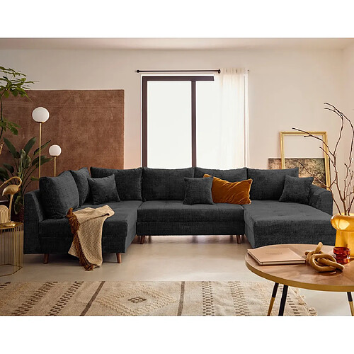 Lisa design Rune canapé panoramique - Anthracite