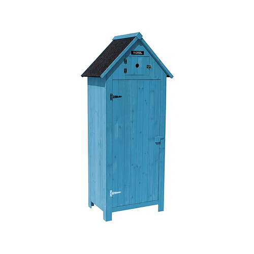 Habitat Et Jardin Armoire de jardin [ ]Cabanon[ ] - 77 x 54.5 x 179 cm - Bleu ciel