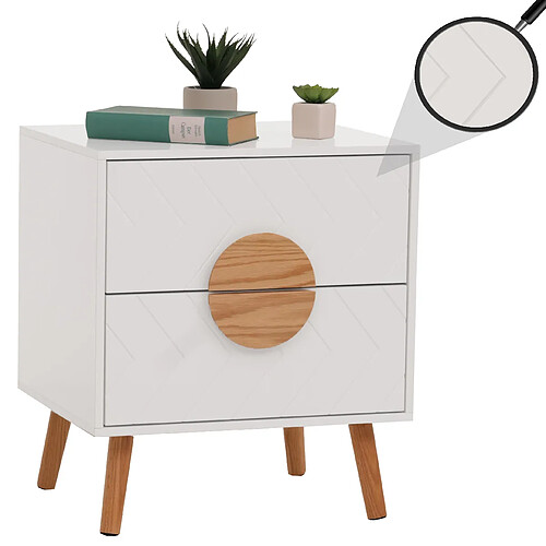 Mendler Table de nuit N89 - Blanc