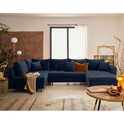 Lisa design Rune canapé panoramique - Bleu