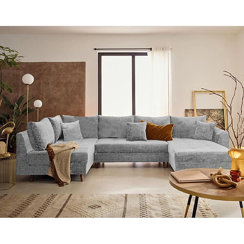 Lisa design Rune canapé panoramique - Gris