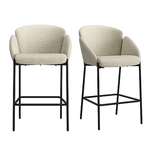 Moloo Fauteuil de bar tissu lot de 2 - Beige