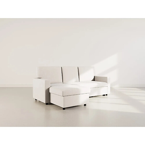 Bestmobilier Meiya - canapé d'angle réversible 4 places convertible avec coffre en tissu