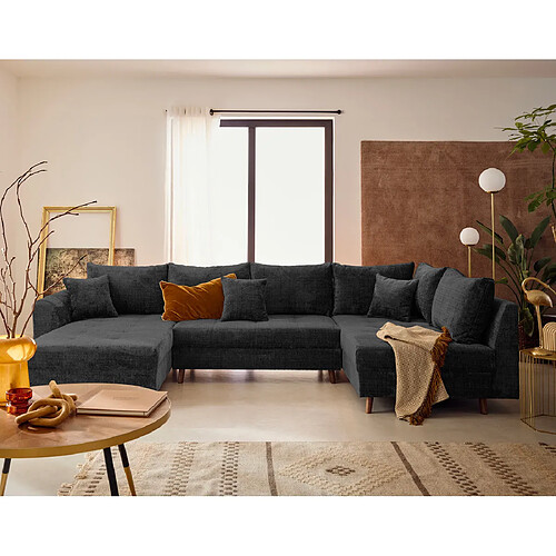 Lisa design canapé panoramique d'angle droit Rune - Anthracite
