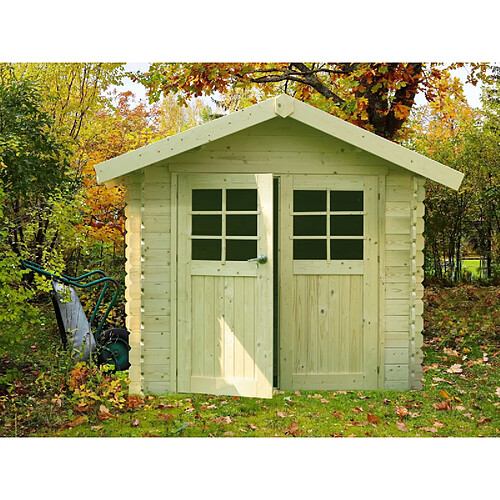 Solid Abri de jardin en bois Lannion autoclave vert 28 mm 2,98 x 2,98 m