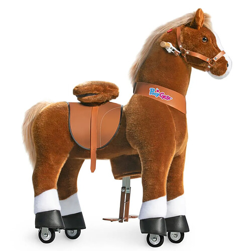 PonyCycle Poney marron avec sabots blanc
