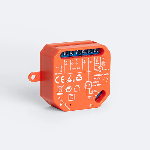 Ledkia Interrupteur volet WiFi ZigBee - Orange