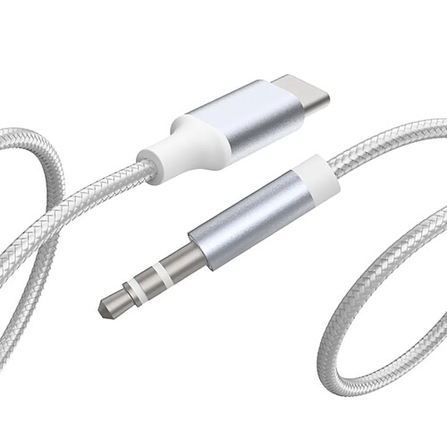 Force Power Câble Audio USB-C vers Jack 3.5mm 1.2m Blanc