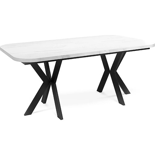 Wfl group Table à manger ovale extensible - Marbre blanc