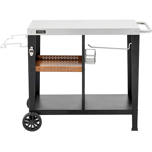 Habitat Et Jardin Desserte de barbecue en métal [ ]Gelia[ ] - 117 x 59 x 80 cm - Noir