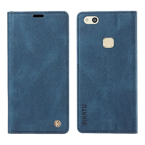 Coque Huawei P10 Lite en Cuir Premium Housse à Rabat Portefeuille Antichoc Bumper Folio Or