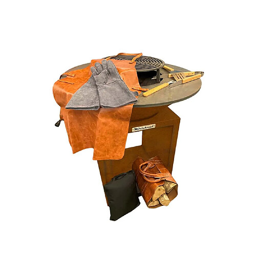 Brasero Corten 95 avec Housse et Kit Accessoires - Mirichaud