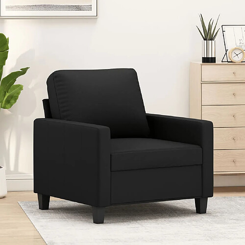 Zmh Fauteuil 1 place simili cuir - Noir
