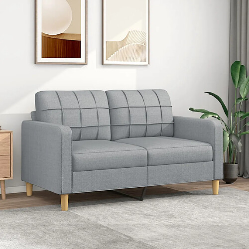 Zmh Canapé droit 2 places tissu - Gris clair