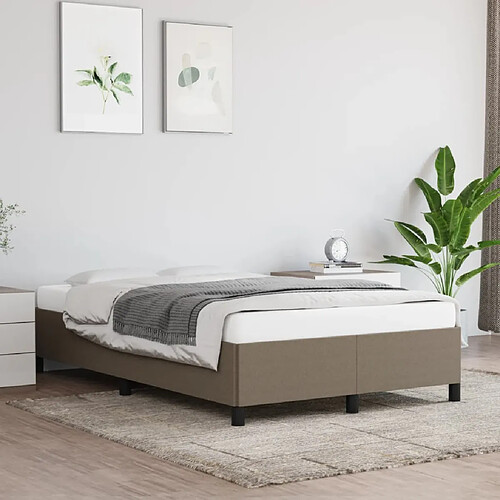 vidaXL Cadre de lit sans matelas taupe 120x190 cm tissu