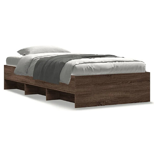 vidaXL Cadre de lit sans matelas chêne marron 90x200cm bois ingénierie